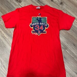 David Ortiz #34 Red Sox Final Season T-Shirt - Majestic - Red - Size M